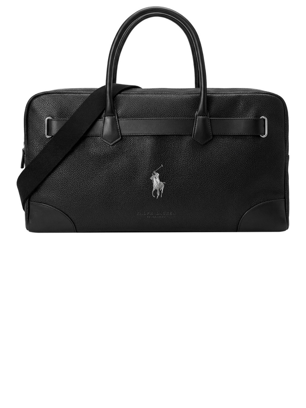 Ralph Lauren Black Leather Weekender Duffel